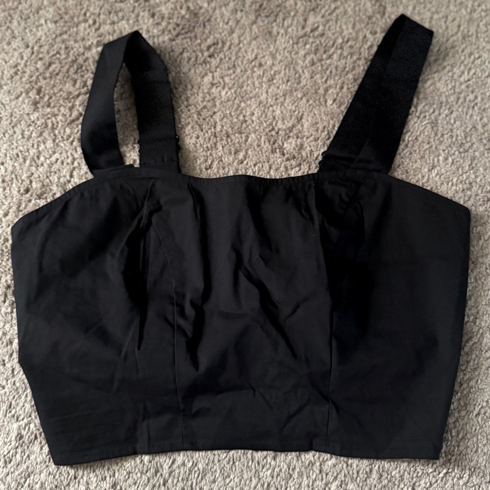 Express Black Smocked Detail Tank Top NWT